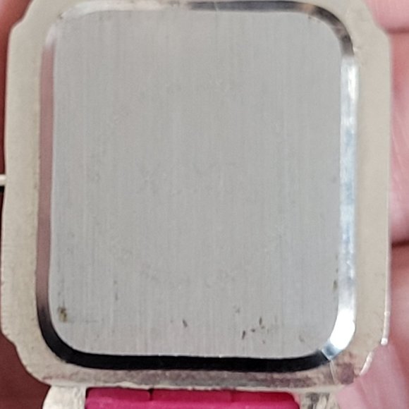 XOXO Watch Accutime Pink Silicone Band Rectangle Face New Battery Works - Picture 6 of 7